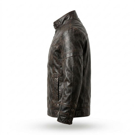 Nobleman Code - Vasin | Figurbetont Gewaschen Lederjacke Herren