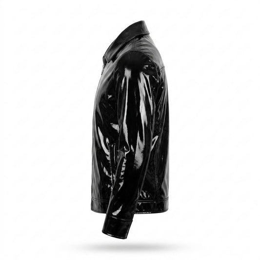 Nobleman Code - Yaper | Glänzende Beschichtete Lederjacke Herren