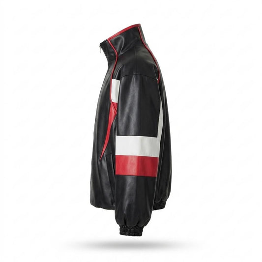 Gentleman Code - Artal | Weitgeschnitten Mehrfarbig Lederjacke Unisex