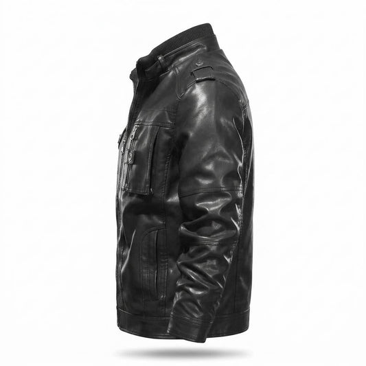 Gentleman Code - Culok | Gefüttert Reißverschluss Lederjacke Herren