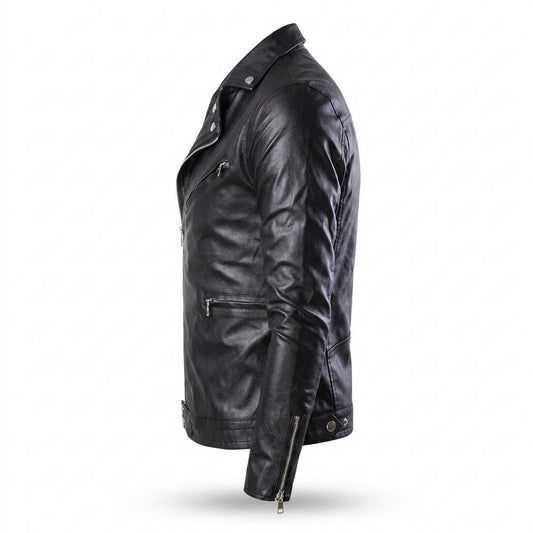 Nobleman Code - Eavek | Taillierte Asymmetrische Lederjacke Herren