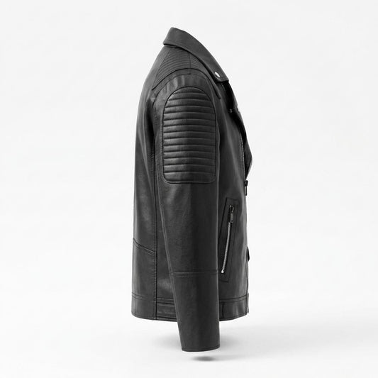 Nobleman Code - Zufet | Gesteppt Asymmetrisch Lederjacke Herren