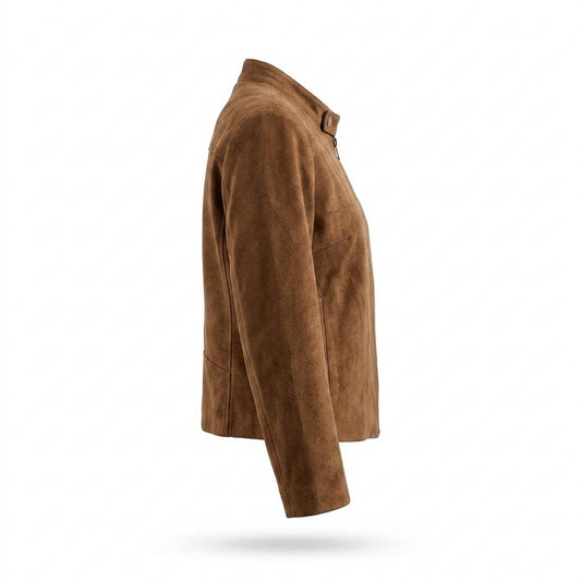 Nobleman Code - Ruwad | Veloursartig Reißverschluss Wildleder-Jacke Damen