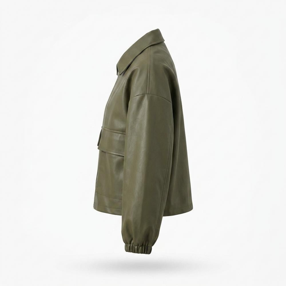 Gentleman Code - Nihil | Kurze Kastige Lederjacke Damen