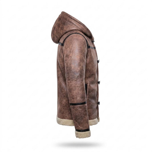Nobleman Code - Mater | Gefüttert Strukturiert Lederjacke Herren