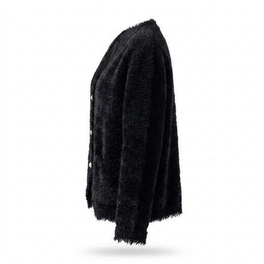 Nobleman Code - Vepol | Flauschig Geknöpft Cardigan Damen