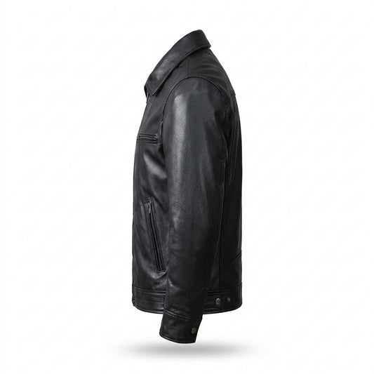 Gentleman Code - Aovur | Reißverschluss Gefütterte Lederjacke Herren