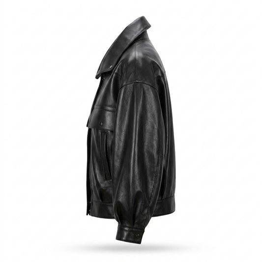 Nobleman Code - Zelid | Weit Geschnittene Blousonartige Lederjacke Unisex