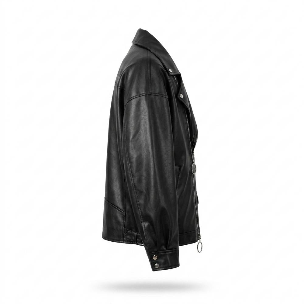 Gentleman Code - Mosot | Locker Geschnitten Asymmetrisch Lederjacke Unisex