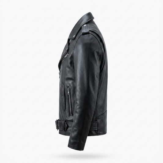 Nobleman Code - Sadan | Asymmetrische Gegürtete Lederjacke Unisex