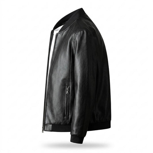 Gentleman Code - Cetus | Glatte Gefütterte Lederjacke Herren