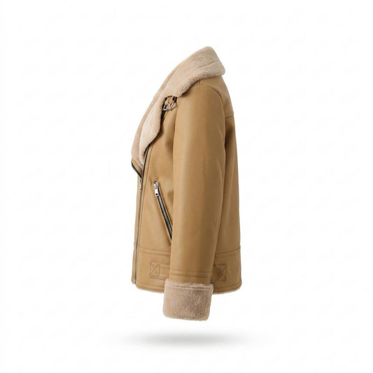 Gentleman Code - Cekov | Gefüttert Asymmetrisch Lederjacke Damen