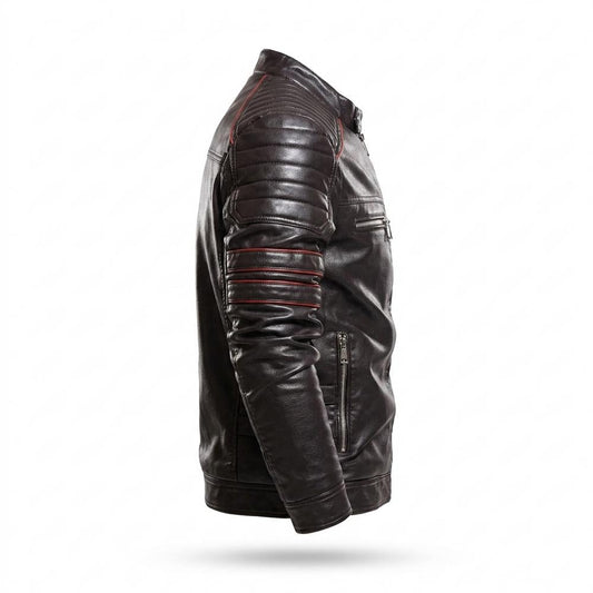 Nobleman Code - Viron | Gesteppt Tailliert Lederjacke Herren