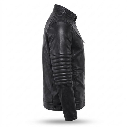 Nobleman Code - Nufel | Gesteppt Tailliert Lederjacke Herren