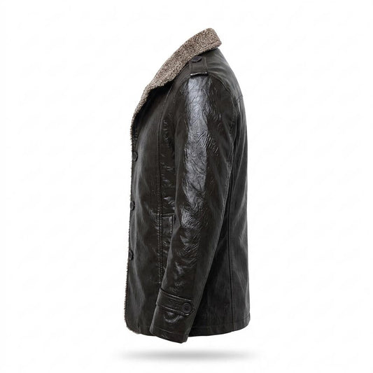 Nobleman Code - Savak | Gefüttert Geknöpft Lederjacke Herren