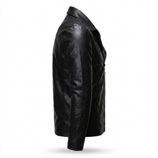 Nobleman Code - Sosim | Asymmetrisch Tailliert Lederjacke Herren