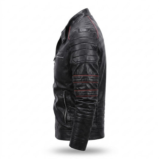 Nobleman Code - Mopid | Gesteppt Tailliert Lederjacke Herren