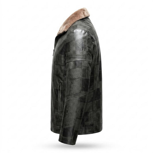 Nobleman Code - Mipet | Gefüttert Strukturiert Lederjacke Herren