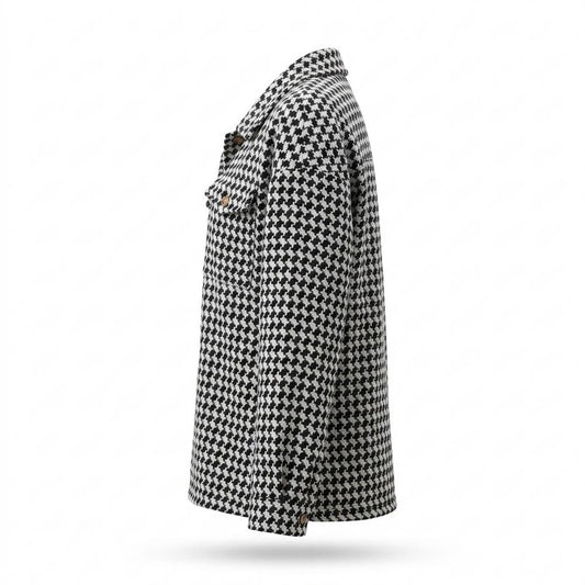 Gentleman Code - Cogem | Gemusterte Geknöpfte Jacke Damen