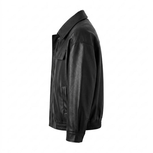 Nobleman Code - Eofuv | Locker Geschnittene Lederjacke Herren