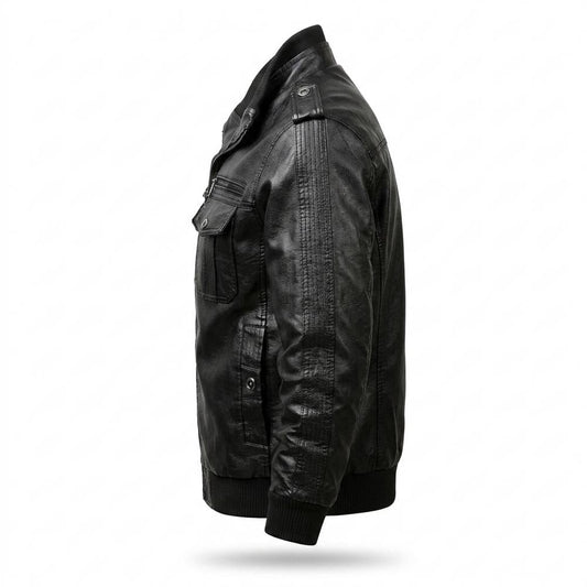 Nobleman Code - Nivis | Gefüttert Detailreich Lederjacke Herren