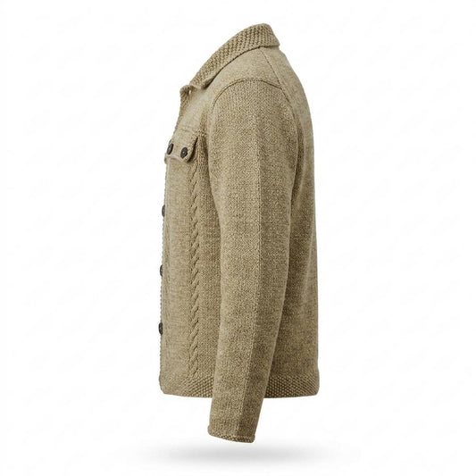 Gentleman Code - Allar | Strukturiert Geknöpft Strickjacke Herren