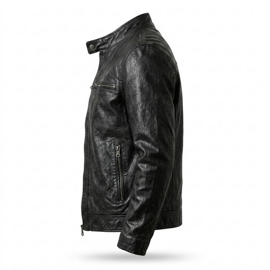 Nobleman Code - Tuzos | Strukturiert Figurbetont Lederjacke Herren