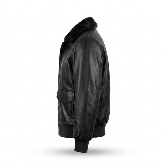 Nobleman Code - Menid | Gefüttert Fellbesetzt Lederjacke Herren
