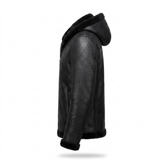 Nobleman Code - Sozur | Gefütterte Texturierte Lederjacke Herren
