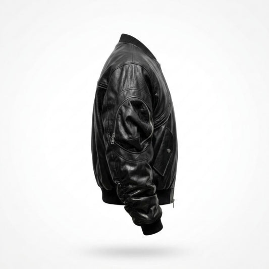 Nobleman Code - Yizek | Geraffte Strukturierte Lederjacke Unisex
