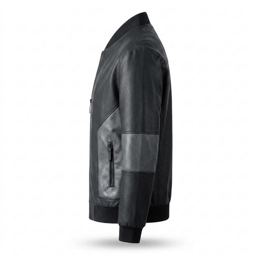 Nobleman Code - Tifuk | Zweifarbig Reißverschluss Lederjacke Herren