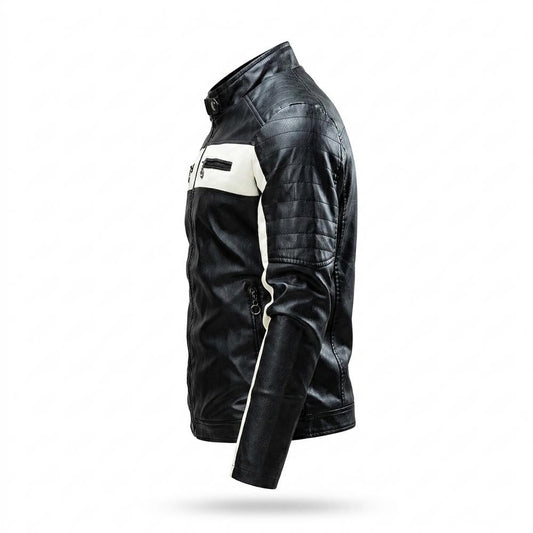 Nobleman Code - Eifer | Gesteppt Zweifarbig Lederjacke Herren
