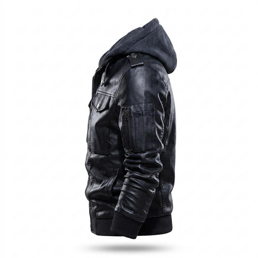 Nobleman Code - Movur | Gefüttert Mehrlagig Lederjacke Herren