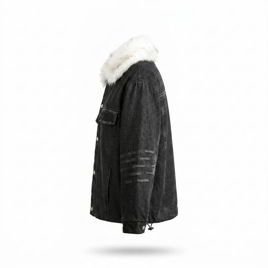Nobleman Code - Sozal | Pelzbesetzt Gewaschen Jacke Unisex