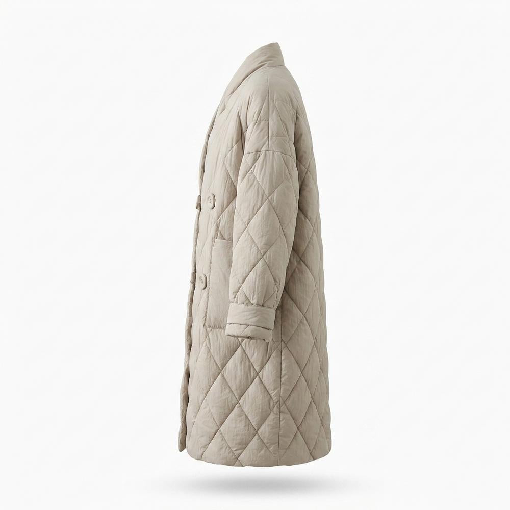 Nobleman Code - Verak | Gesteppt Lang Mantel Damen