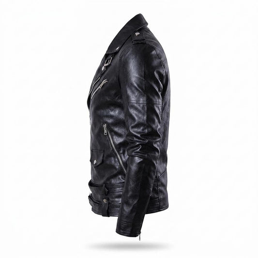 Nobleman Code - Vilan | Asymmetrisch Tailliert Lederjacke Herren
