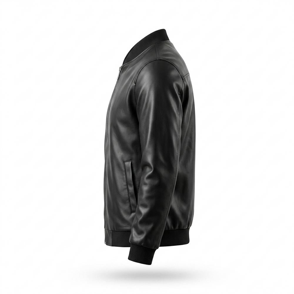 Gentleman Code - Zesev | Glatte Gefütterte Lederjacke Herren