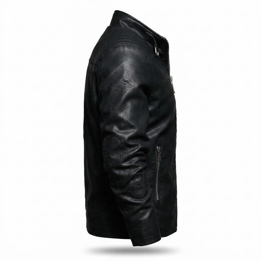 Nobleman Code - Cosil | Gesteppt Bestickt Lederjacke Herren