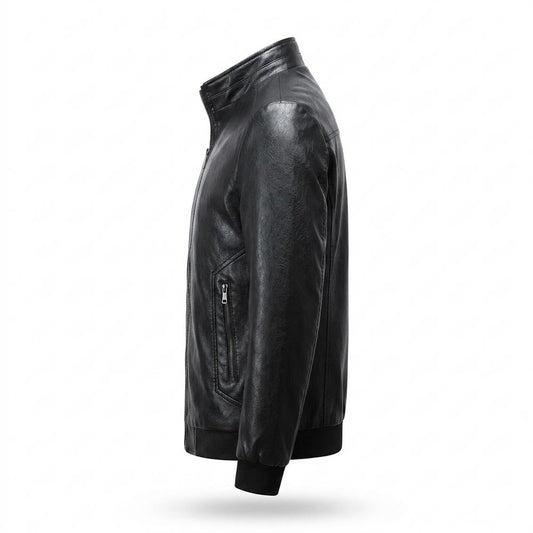 Nobleman Code - Zosul | Reißverschluss Stehkragen Lederjacke Herren