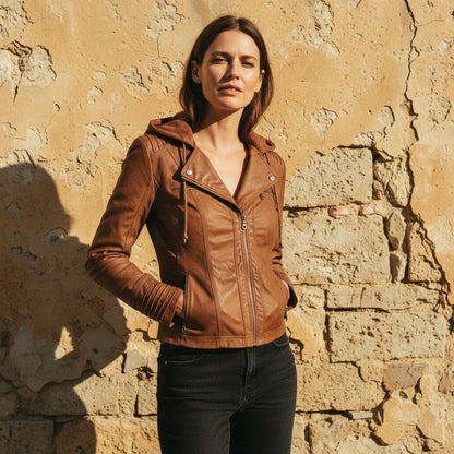 Nobleman Code - Elvani | Stilvolle wetterfeste Lederjacke Damen
