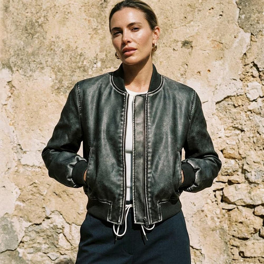 Gentleman Code - Lerel | Lederoptik Bomber Jacke Damen