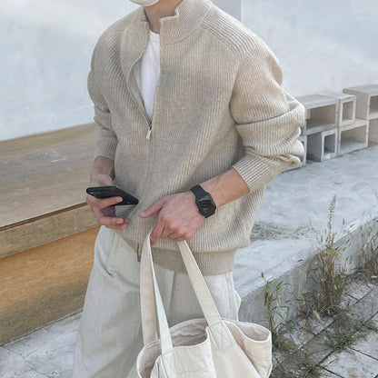 Roram | Gerippter hochschließender Strickpullover