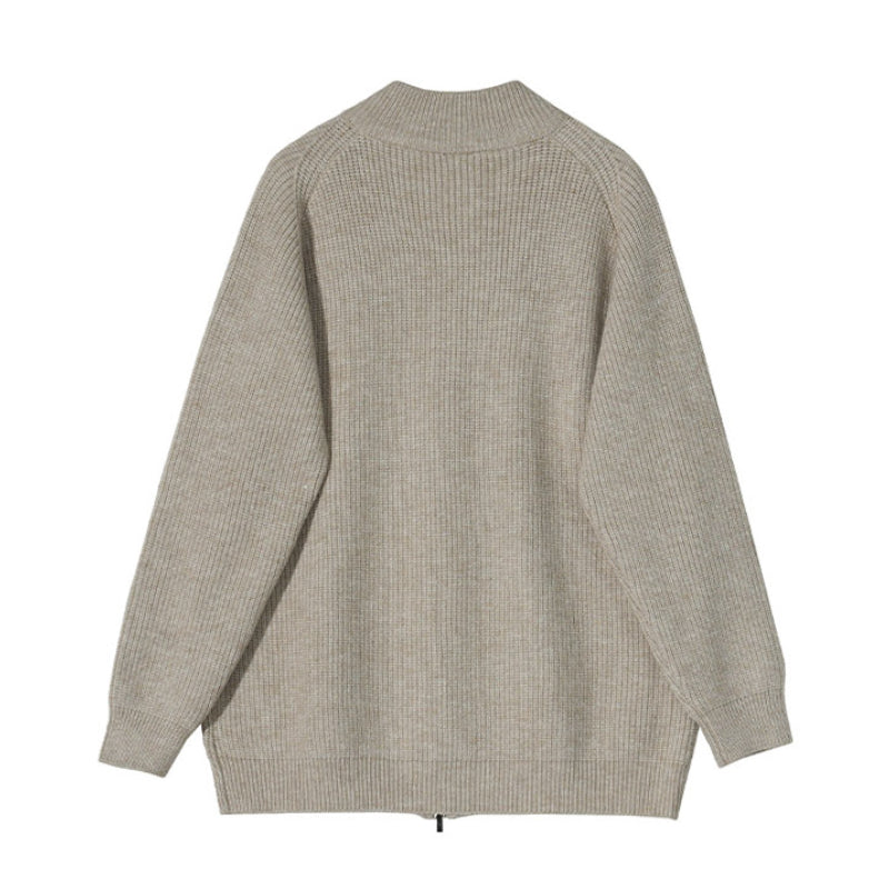 Roram | Gerippter hochschließender Strickpullover