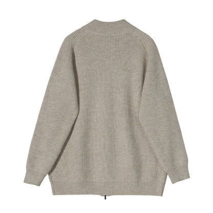 Roram | Gerippter hochschließender Strickpullover