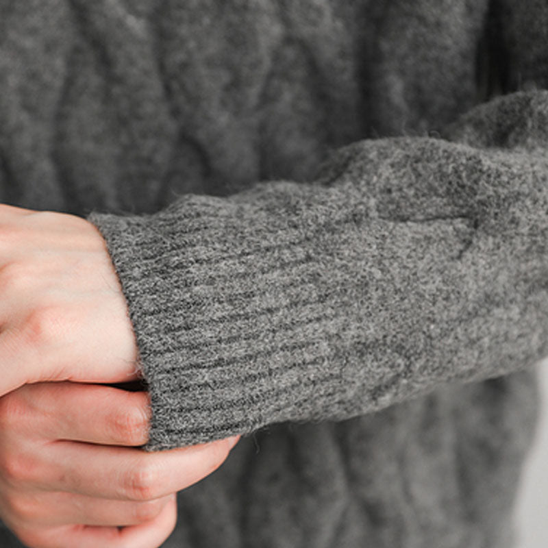 Malen | Grobgestrickter melierter Rollkragenpullover
