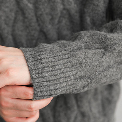 Malen | Grobgestrickter melierter Rollkragenpullover