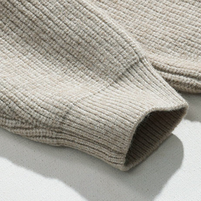Roram | Gerippter hochschließender Strickpullover