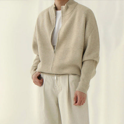 Roram  Gerippter hochschließender Strickpullover