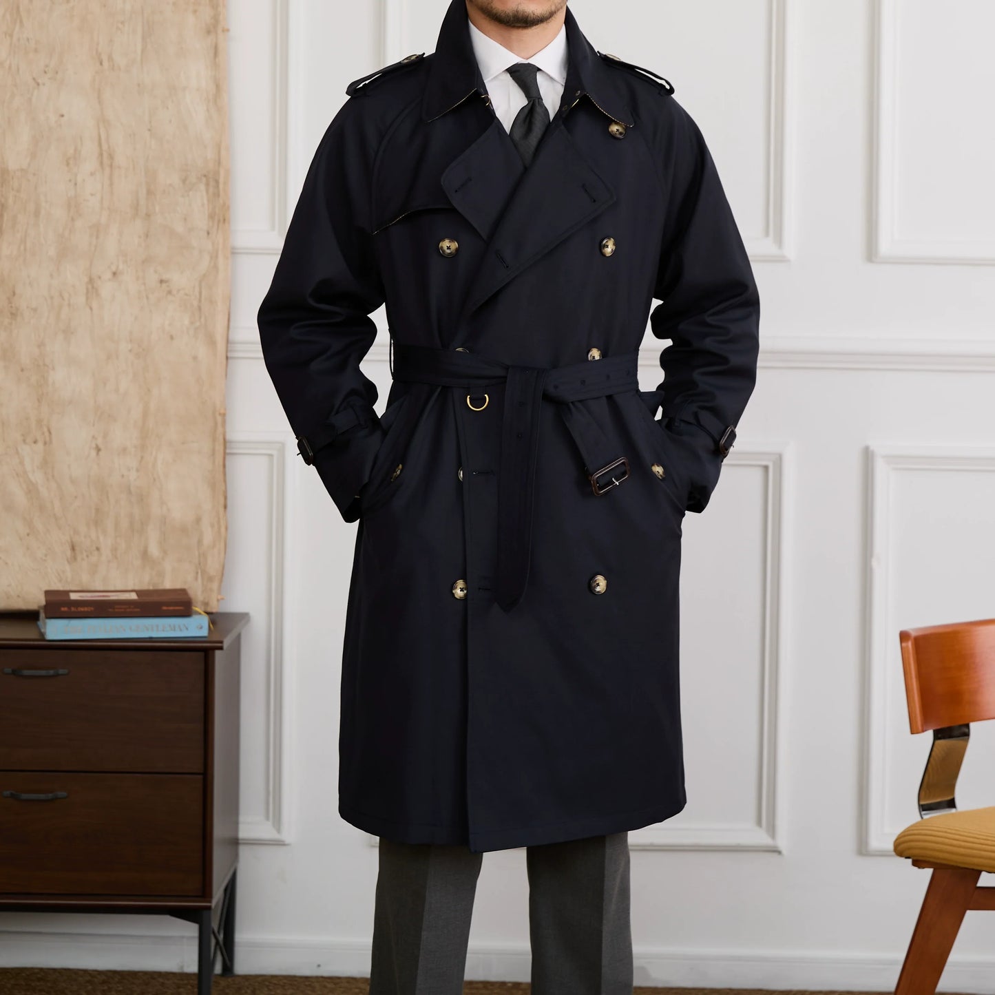 Kelen  Doppelreihiger langer Trenchcoat