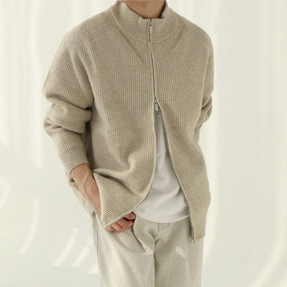 Roram  Gerippter hochschließender Strickpullover